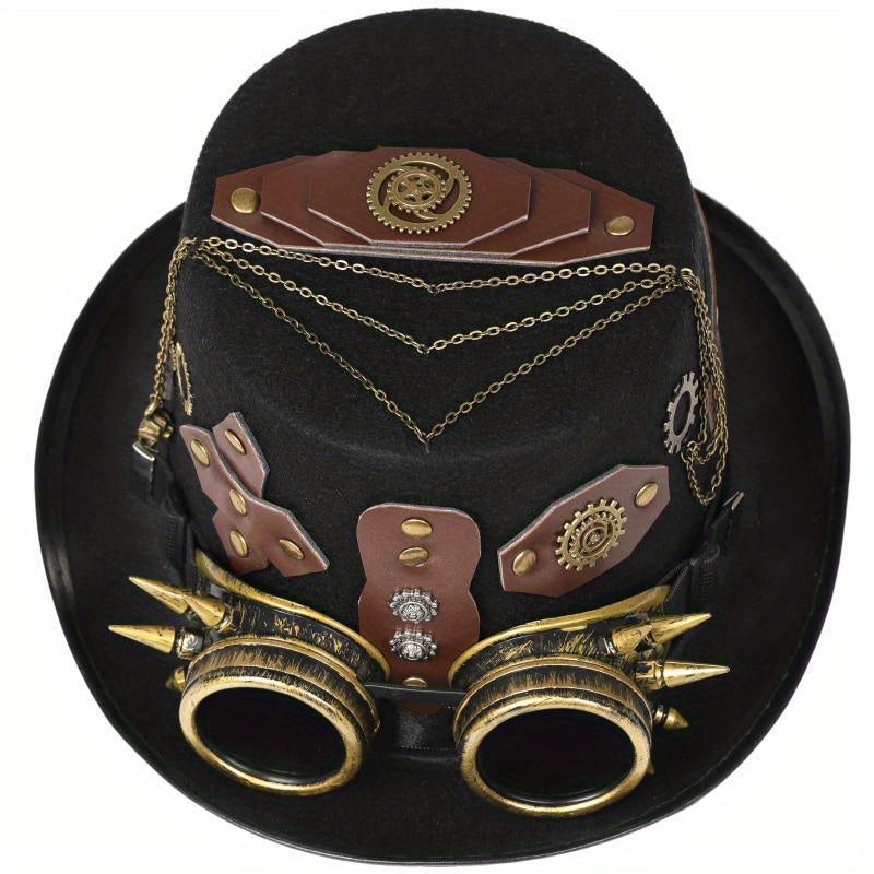 Steampunk Hats with Goggles PU Leather Men's Hat