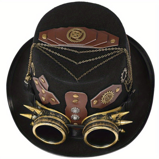 Steampunk Hats with Goggles PU Leather Men's Hat