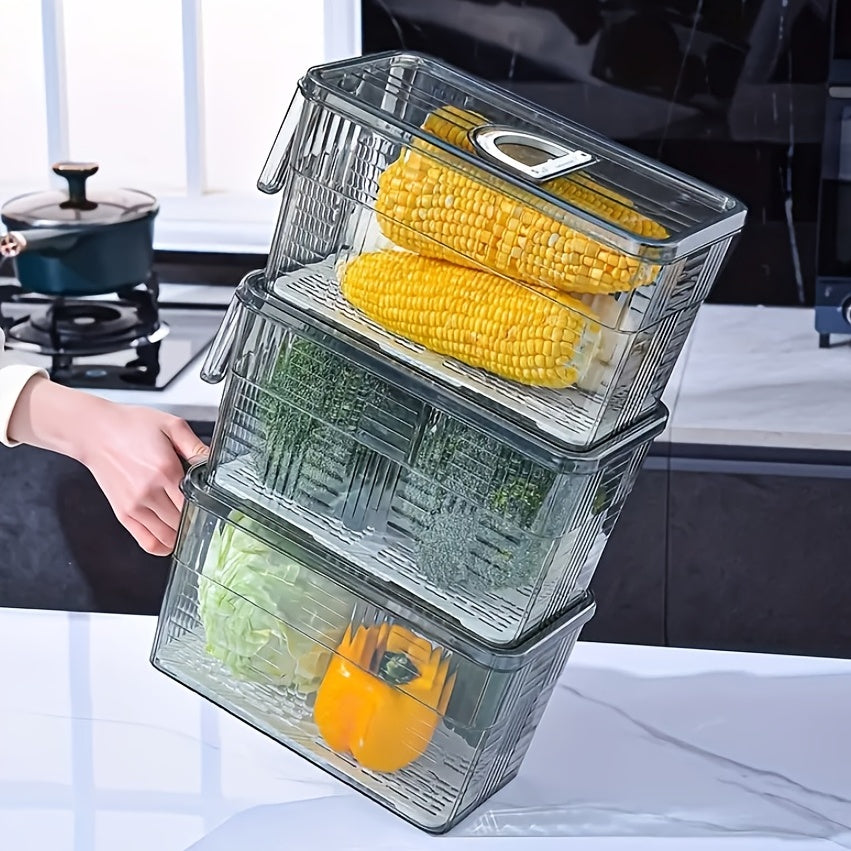 1pc Transparent PET Timing Refrigerator Fresh keeping Box