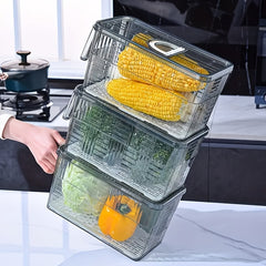 1pc Transparent PET Timing Refrigerator Fresh keeping Box