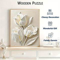 3D Relief Tulip Puzzle Large Frameless Cardboard Jigsaw for Adults