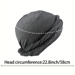 Men's Double Layer Braid Hat Turban Versatile Beanie Hat