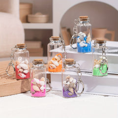 Colorful Sand Glass Wishing Bottle Keychain Keyring Charm Pendant