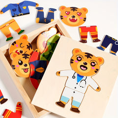 Little Bear Dress Up Puzzle Toy for Boys and Girls