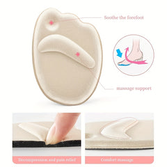 2pcs Anti Slip High Heel Insoles Gel Forefoot Inserts