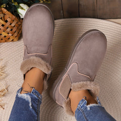 Women's Solid Snow Boots Slip On Round Toe Non slip High Top Velvet Warm Shoes