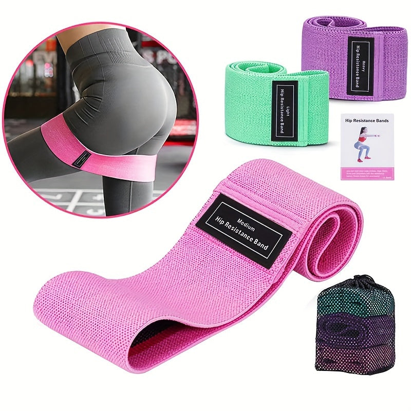 3pcs Hip Training Resistance Ropes for Fitness Stretching Bands