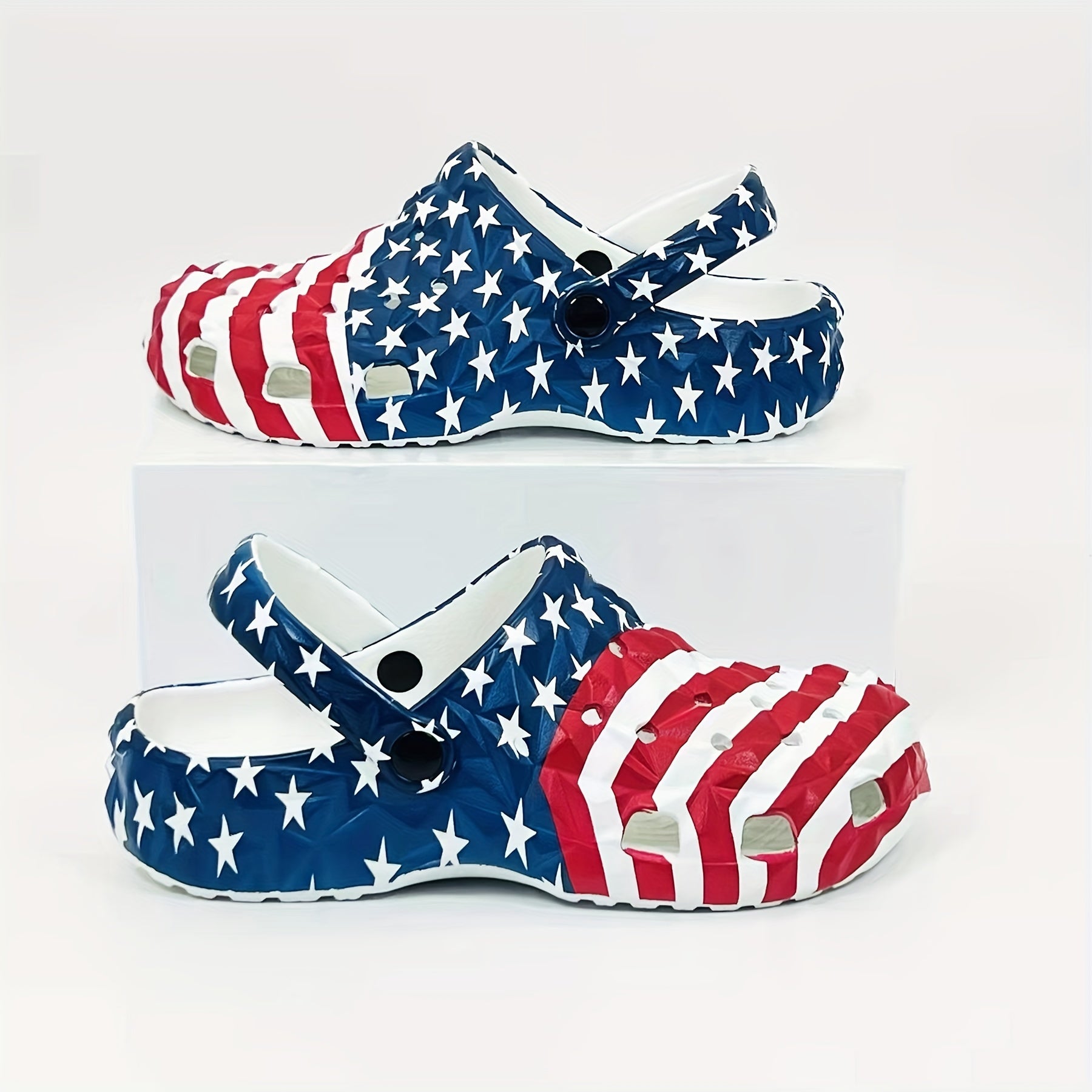 Men's Flag Pattern Slip On Platform Clogs