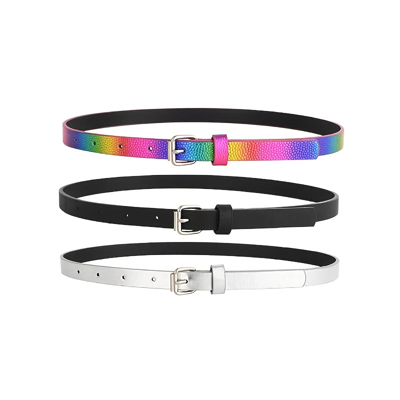 3pcs Soft Leather Belt Decoration Student Pin Buckle Children s And Fine Belt