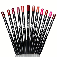 12 Colors Matte Lip Liner Pencil Set Waterproof Long Lasting Velvet Lip Liners