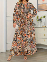 Floral Maxi Dress Long Sleeve Print