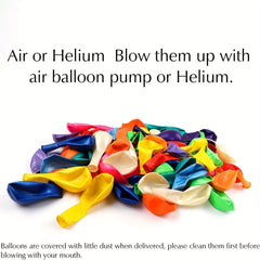 120 Assorted Color Rainbow Latex Balloons - 12 Bright Party Balloons