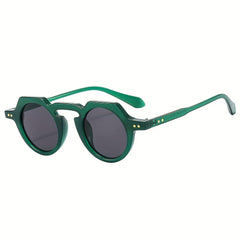 Men's Round Frame Sunglasses Retro All match Decorative PC Sunglasses