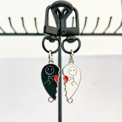 2pcs Heart Keychain Set for Bags Purses Car Keys
