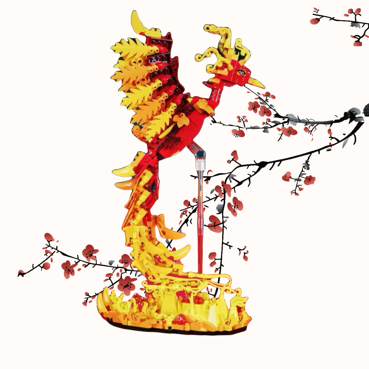 1071pcs Phoenix Building Blocks Set for Adults, Vibrant Colors
