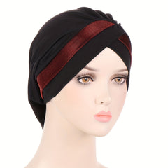Glitter Turban Cap Headscarf Ramadan Head Wrap Lightweight Elastic Chemo Cap