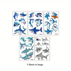 Herbal Tattoo Stickers Waterproof Shark Pattern Series Set