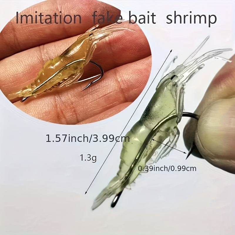 Luminous Soft Lure Bionic Shrimp Bait Freshwater Seawater Fishing