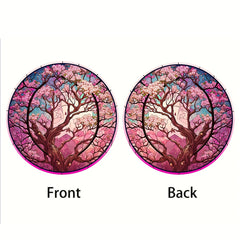 Cherry Blossoms Tree Suncatcher Decor Round Hanging Ornament