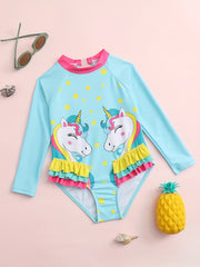 Toddler Girls Unicorn One Piece Swimsuit