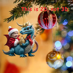Christmas Dragon Acrylic Pendant Art Deco Car Pendant Backpack Decoration