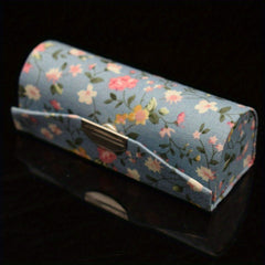 Flower Lipstick Case Holder with Mirror for Purse Travel