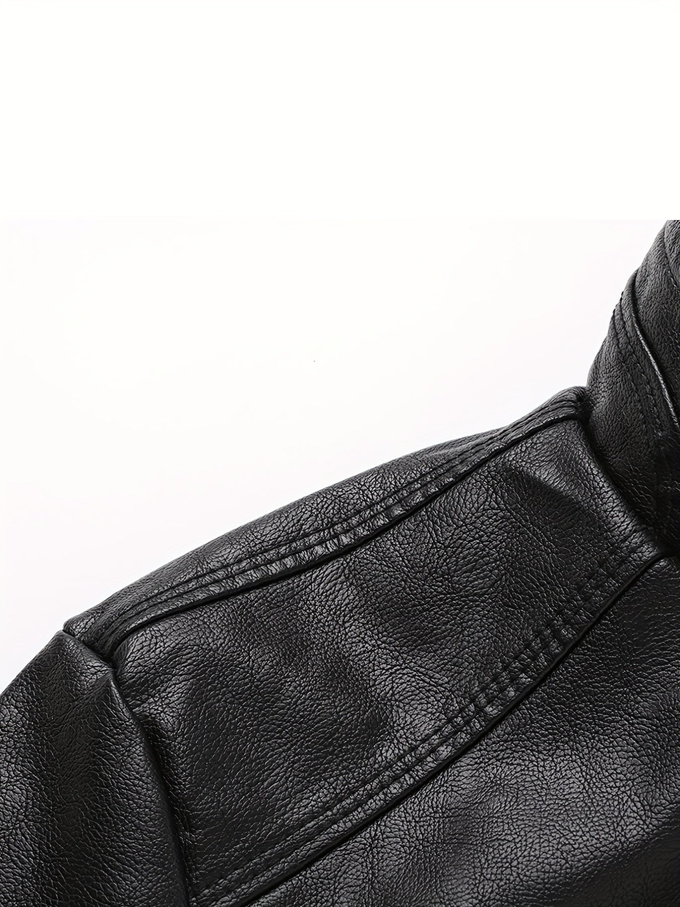Men's Casual Stand Collar Faux Leather Jacket for Spring Fall