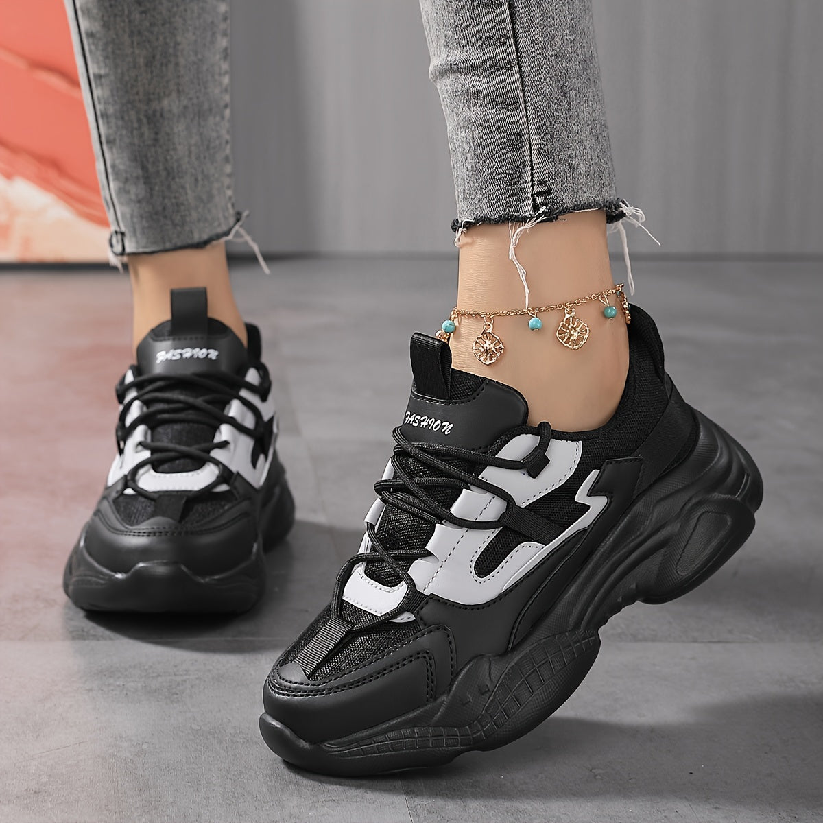 Women's Thick Soled Dad Shoes Sneakers Stylish Running Shoes