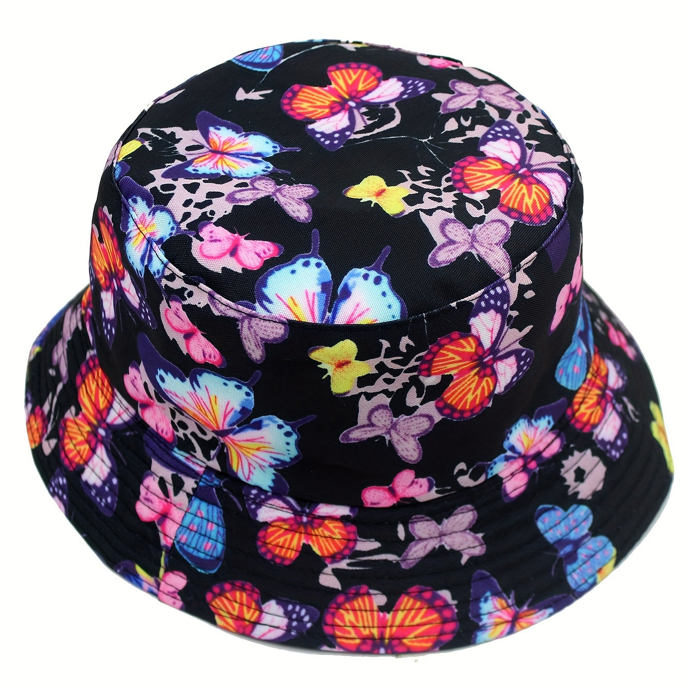 Colorful Butterfly Sun Protection Hat Double-sided Basin Hat