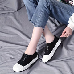 Women's Colorblock Canvas Slip-On Shoes Lightweight Outdoor Comfy Shoes