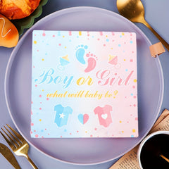 20pcs Gender Reveal Party Luncheon Napkins For Pink Party Tableware Decorations