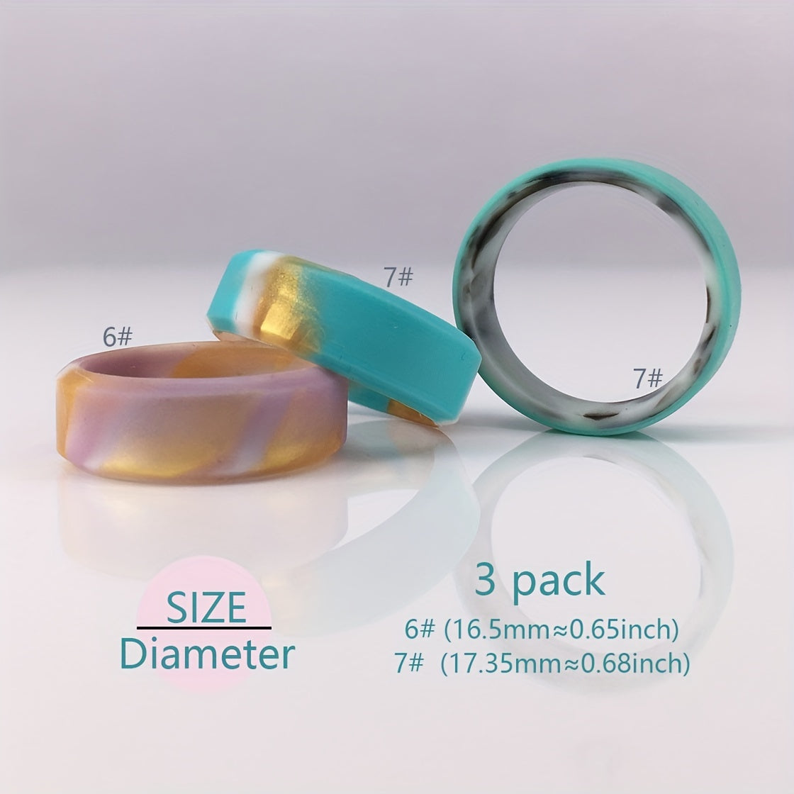 3 Pack Silicone Rings for Women and Men, Fashionable and Double-Layered Styles