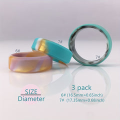 3 Pack Silicone Rings for Women and Men, Fashionable and Double-Layered Styles
