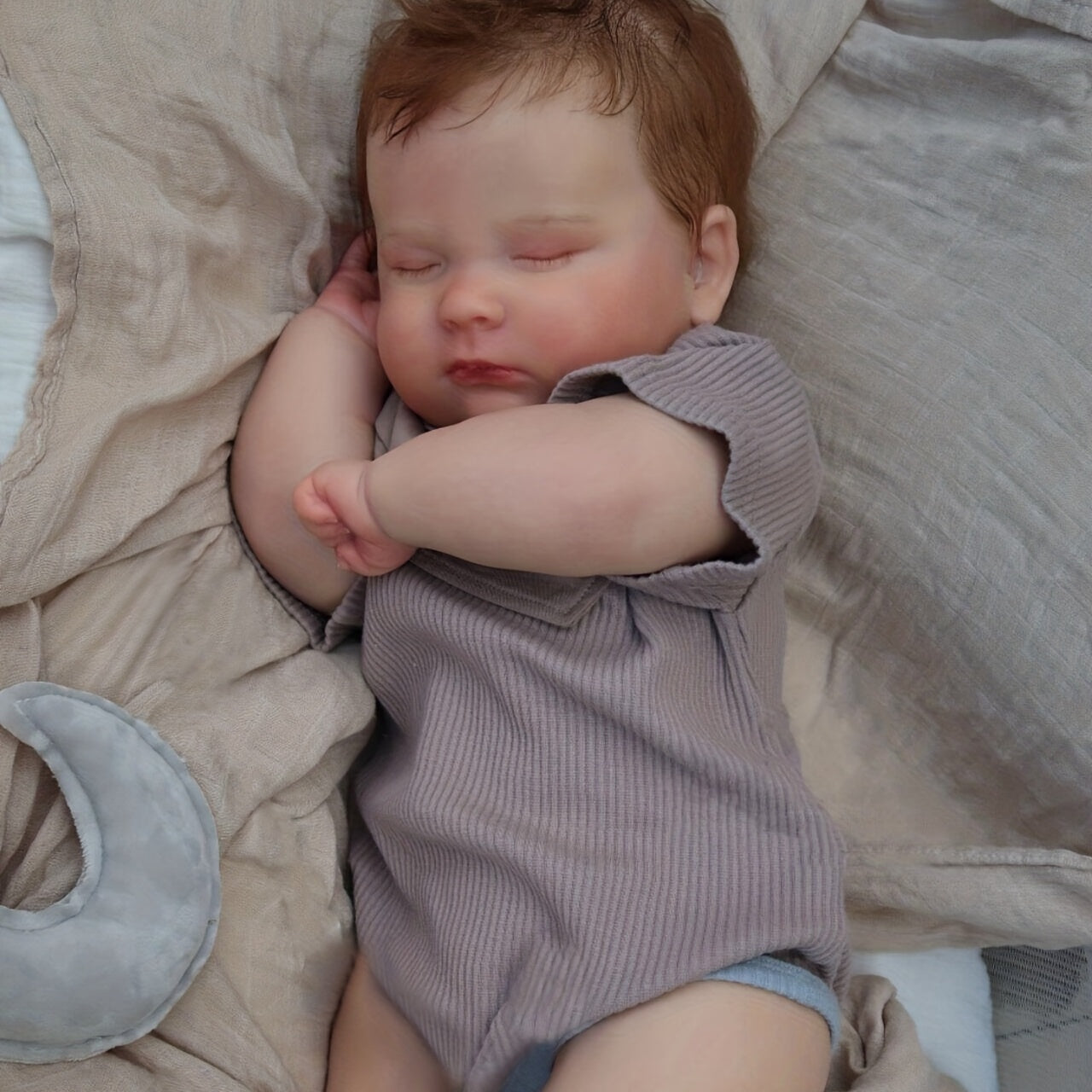 50 8 Cm Realistic Reborn Doll Hand painted Sleeping Boy Genesis Pattern