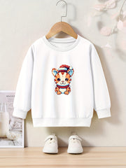 OERYUI Christmas Kitty Sweatshirt Kids Gift