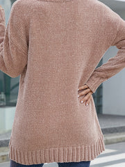 Casual Sweater Women's Plus Solid V Neck Jumper