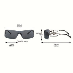 Y2K Wrap Around Sunglasses Gradient UV400 Sun Shades