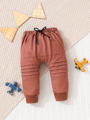 Baby Boy's Comfy Drawstring Pants Elastic Waist Trousers