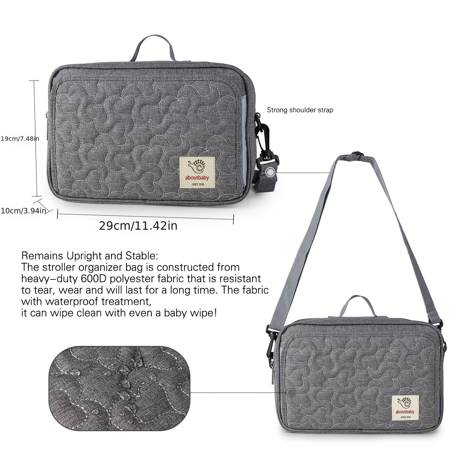 Waterproof Stroller Storage Bag for Diapers and Snacks