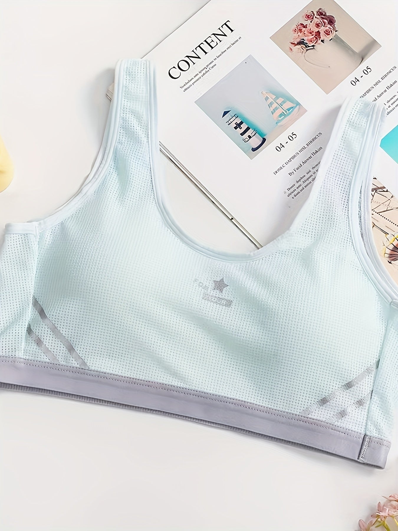 Star Pattern Wireless Sports Bra Full Coverage Tank Bra