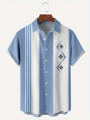 Men s Geometric Stripe Short Sleeve Shirt