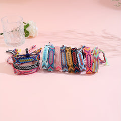 12pcs Bohemian Tassel Decor String Bracelet For Women