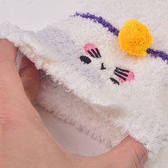 Baby Girl's Non-slip Winter Bottom Rubber Plush Sleep Socks