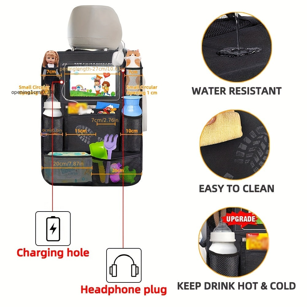 Car Backseat Organizer with Tablet Holder for Travel Road Trip