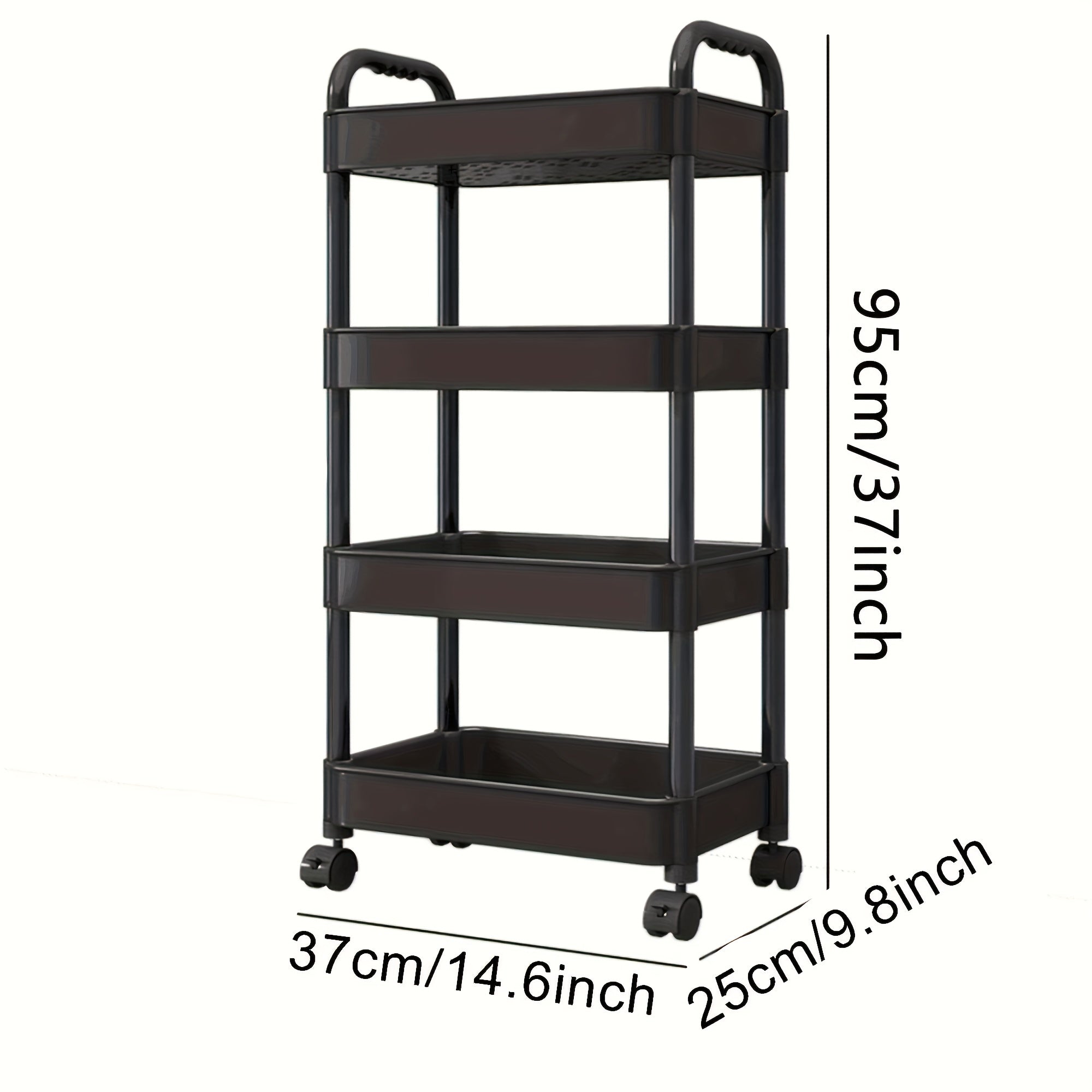 4 Tier Functional Cart Rack For Kitchen Bathroom Office And Bedroom