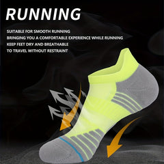 Non Slip Striped Ankle Socks Thick Padded Sports Socks for Hiking Running