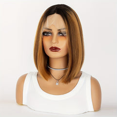 Short Straight Bob Wig Natural Fluffy Hairline Wig For Women Daily Holiday Party