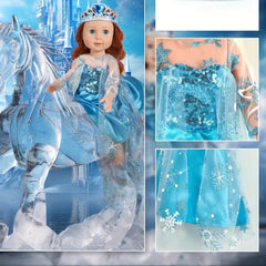 Princess Dress for 18 Inch Dolls - Christmas Birthday Party Gift