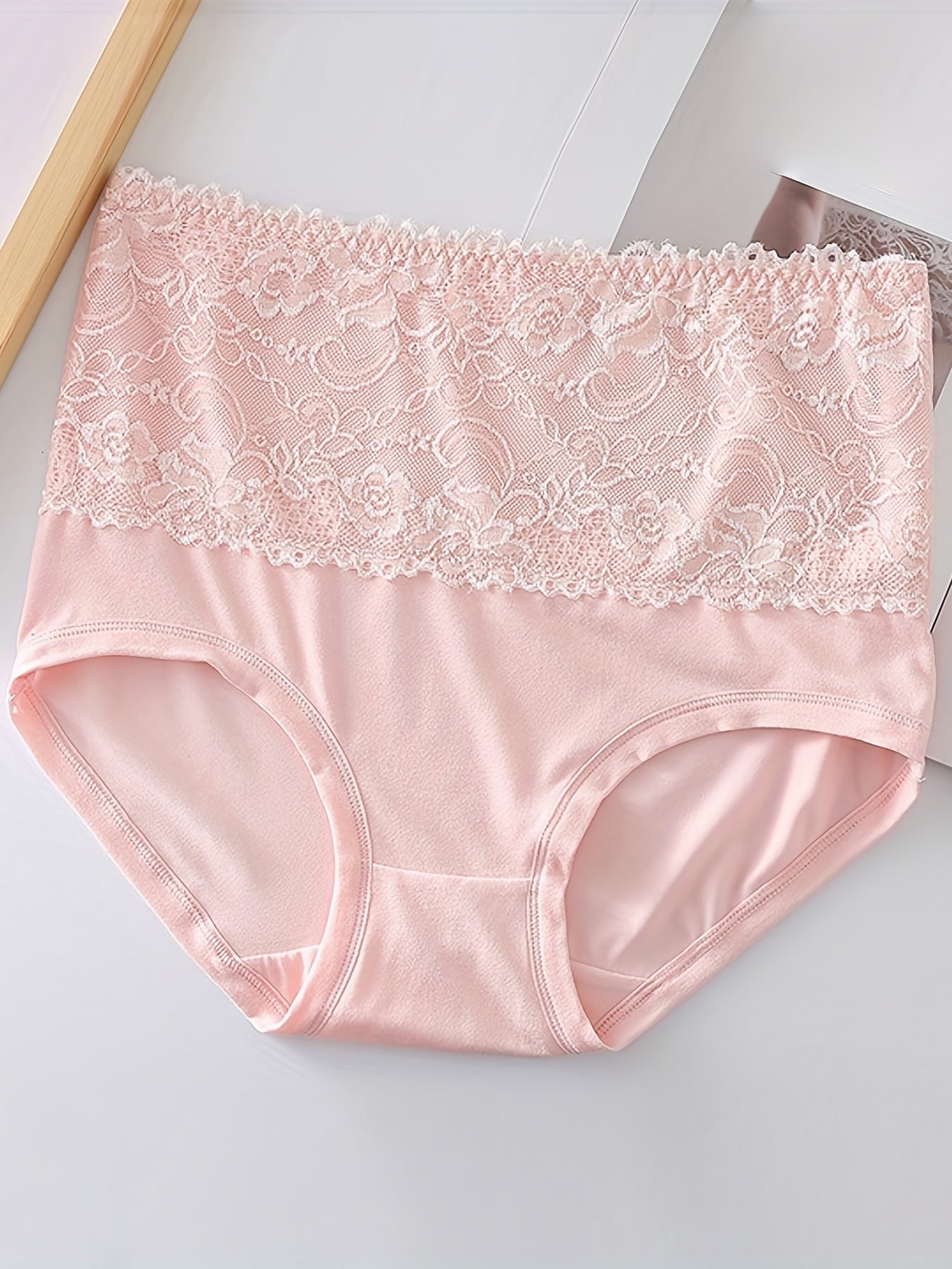 3 Pack Plus Size Lace High Waisted Briefs Set