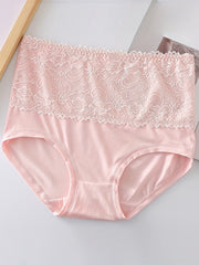 3 Pack Plus Size Lace High Waisted Briefs Set